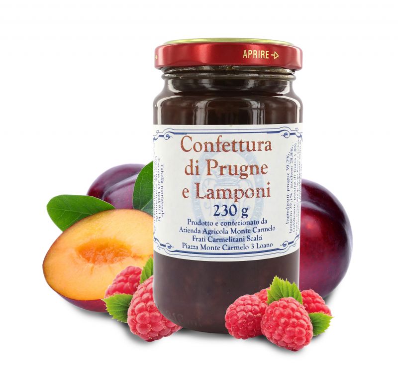 marmellata di prugne e lamponi dei frati carmelitani scalzi - vasetto 230 gr