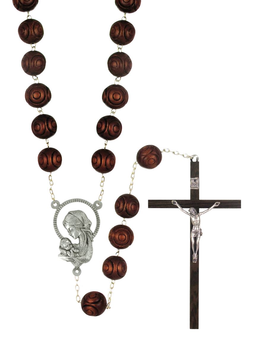 rosario capoletto in legno tondo lavorato