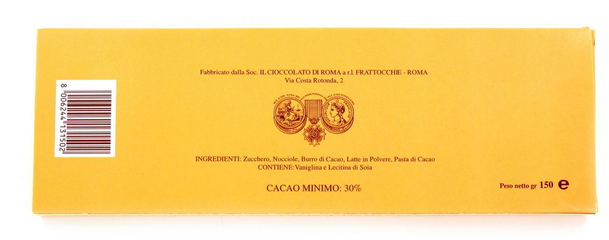 tavoletta di cioccolato al latte con nocciole da 250 grammi