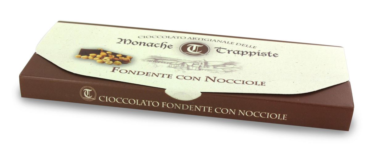 cioccolato artigianale fondente con nocciole intere 150 grammi - monache trappiste praga