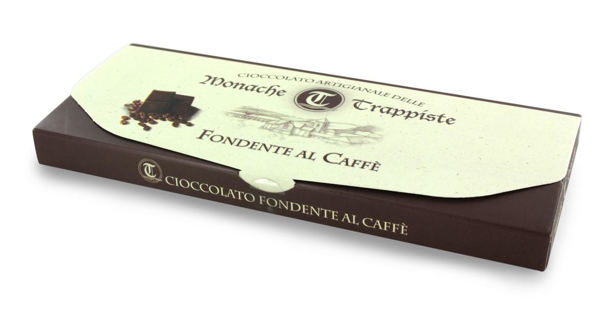 cioccolato artigianale fondente con caffè 150 grammi - monache trappiste praga
