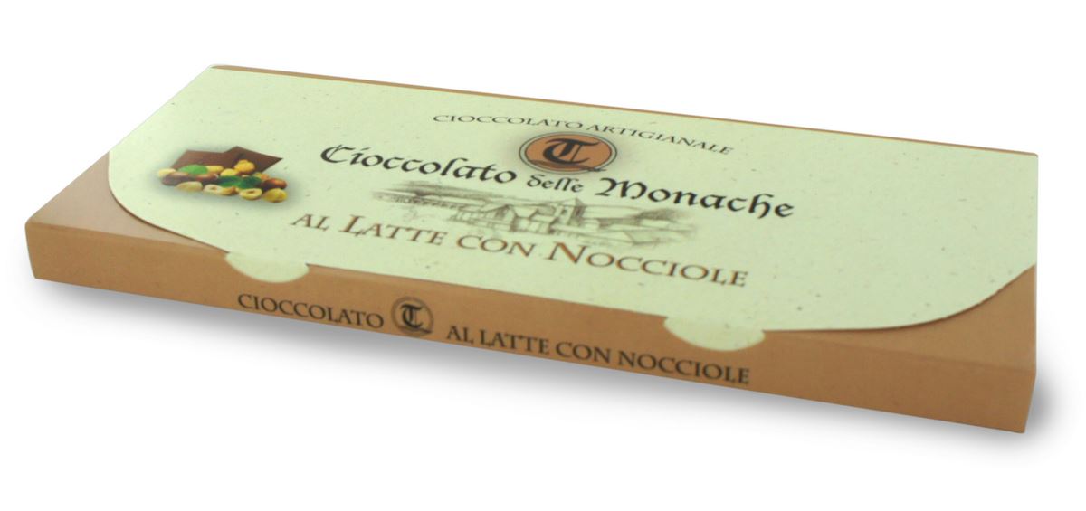 cioccolato artigianale latte con nocciole intere 250 grammi - monache trappiste praga