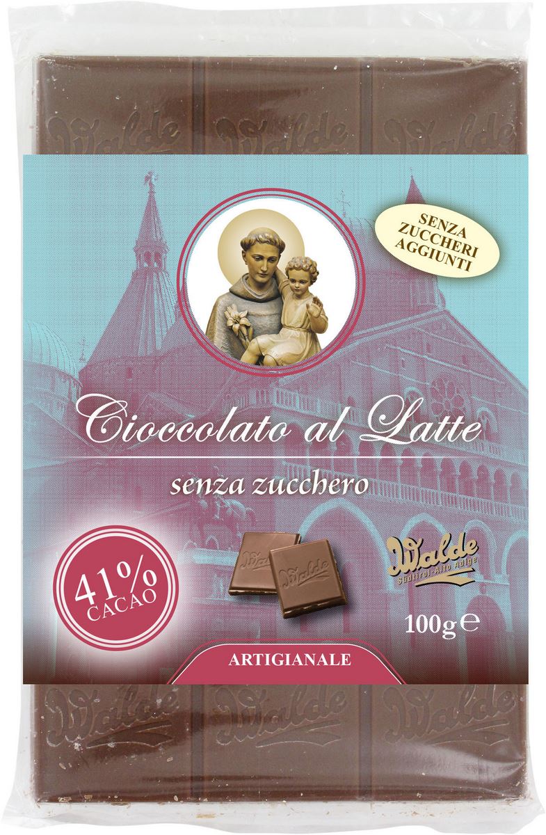 cioccolato al latte (senza zucchero) linea san antonio di padova