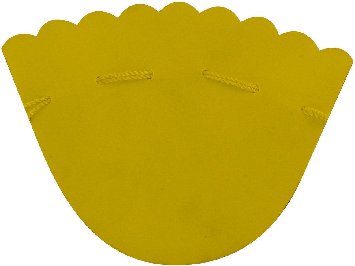 portarosario in panno vellutato di colore giallo - 9 cm