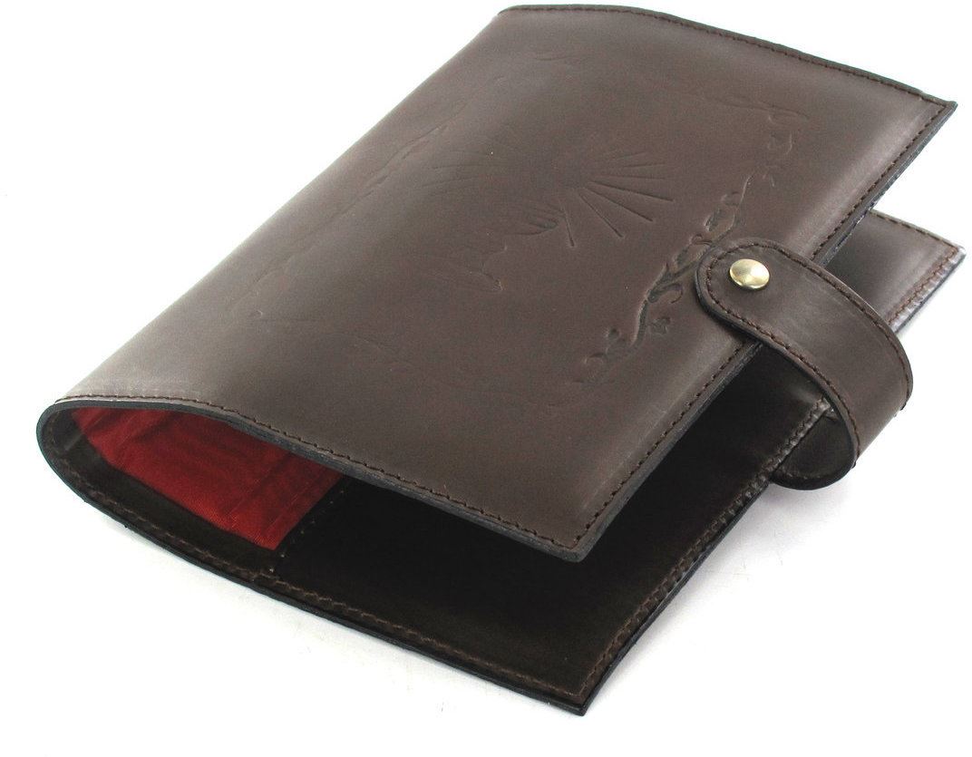 custodia liturgia delle ore (4 volumi) in vera pelle - 19x13 cm - marrone