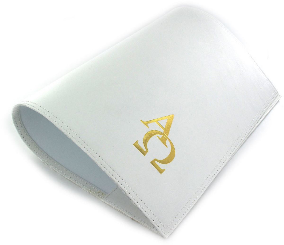 coprilezionario alfa omega in pelle bianca - 32x23 cm