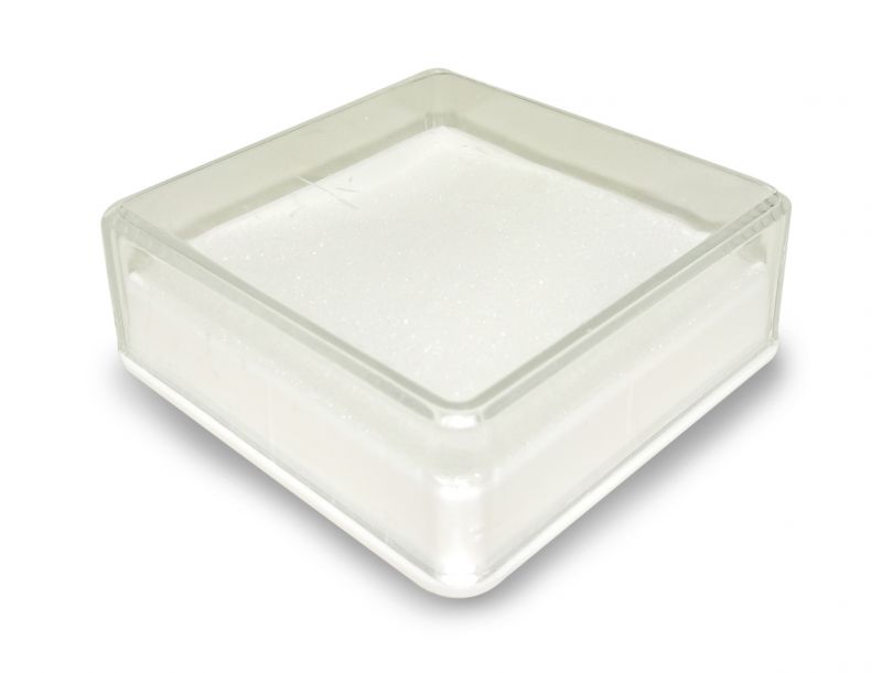 scatolina portarosario in plastica rigida quadrata - 3 x 3 cm
