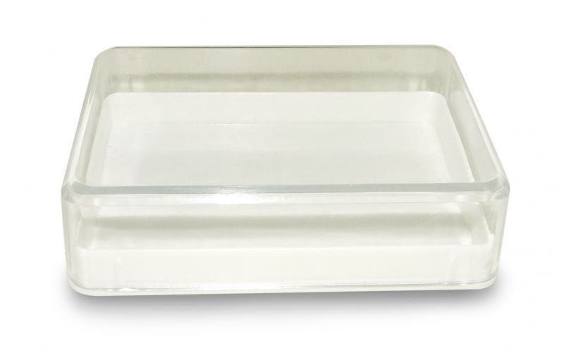 scatolina portarosario in plastica rigida rettangolare - 6 x 4 cm