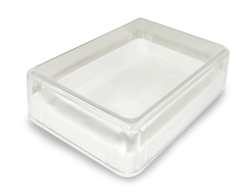 scatolina portarosario in plastica rigida rettangolare - 6 x 4 cm