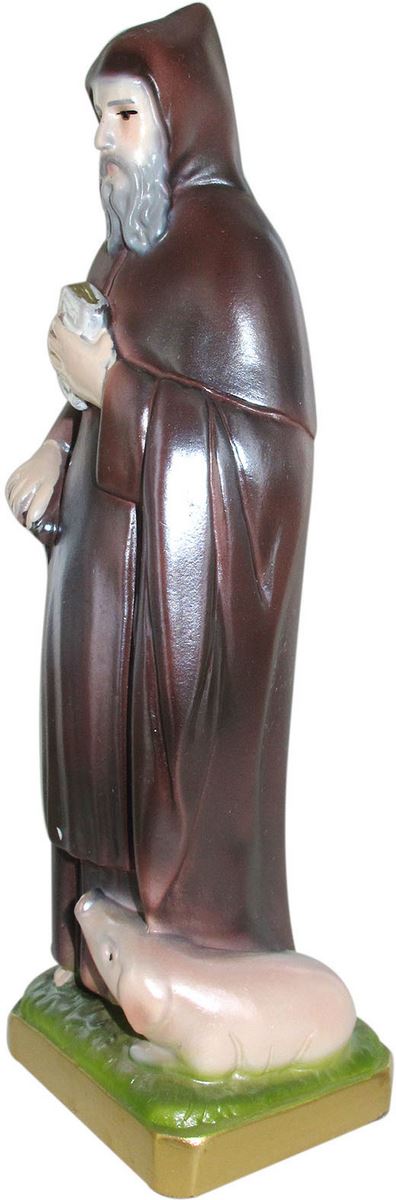 statua sant'antonio abate in gesso madreperlato dipinta a mano - 20 cm