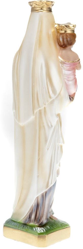 statua madonna del carmine in gesso madreperlato dipinta a mano - 20 cm