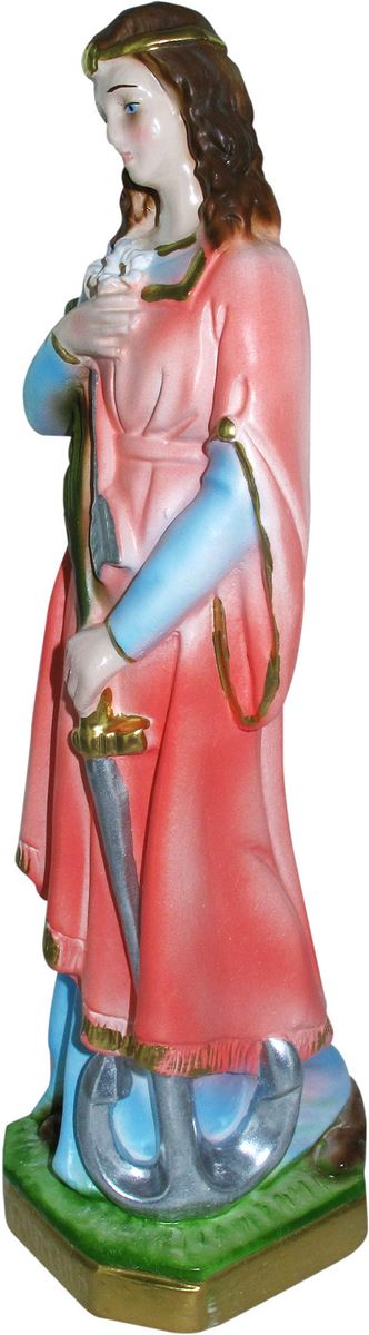 statua santa filomena in gesso madreperlato dipinta a mano - 20 cm