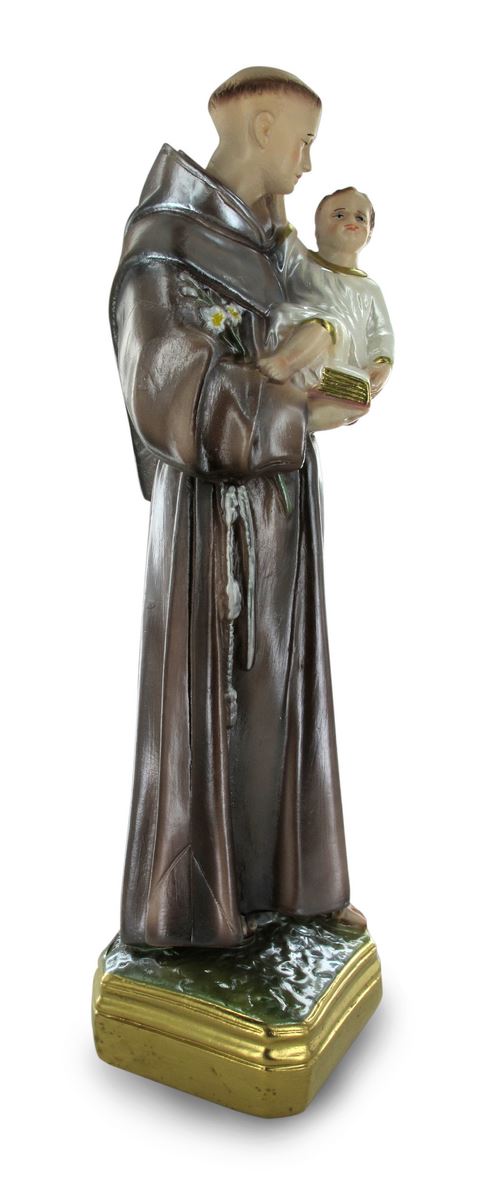 statua sant antonio in gesso madreperlato dipinta a mano - 20 cm 