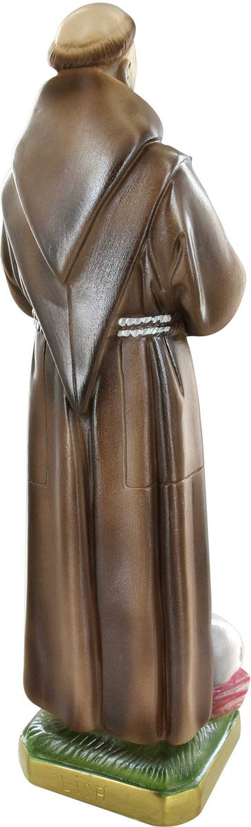 statua san francesco in gesso madreperlato dipinta a mano - 20 cm