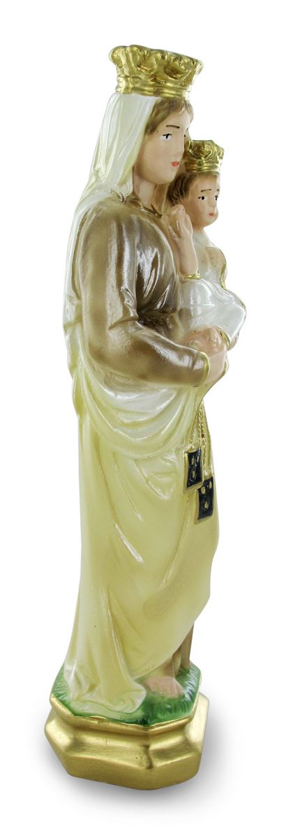 statua madonna del carmine in gesso madreperlato dipinta a mano - 30 cm