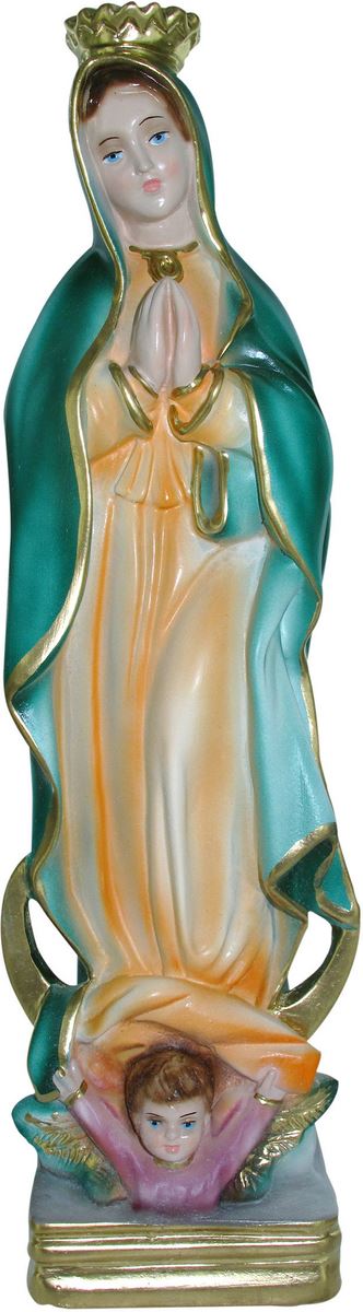 statua madonna di guadalupe in gesso madreperlato dipinta a mano - 30 cm