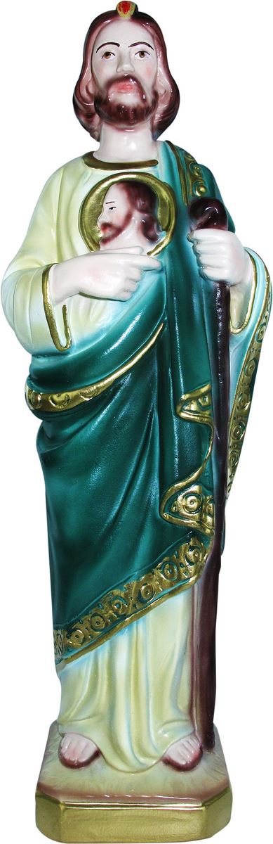 statua san giuda in gesso madreperlato dipinta a mano - 30 cm