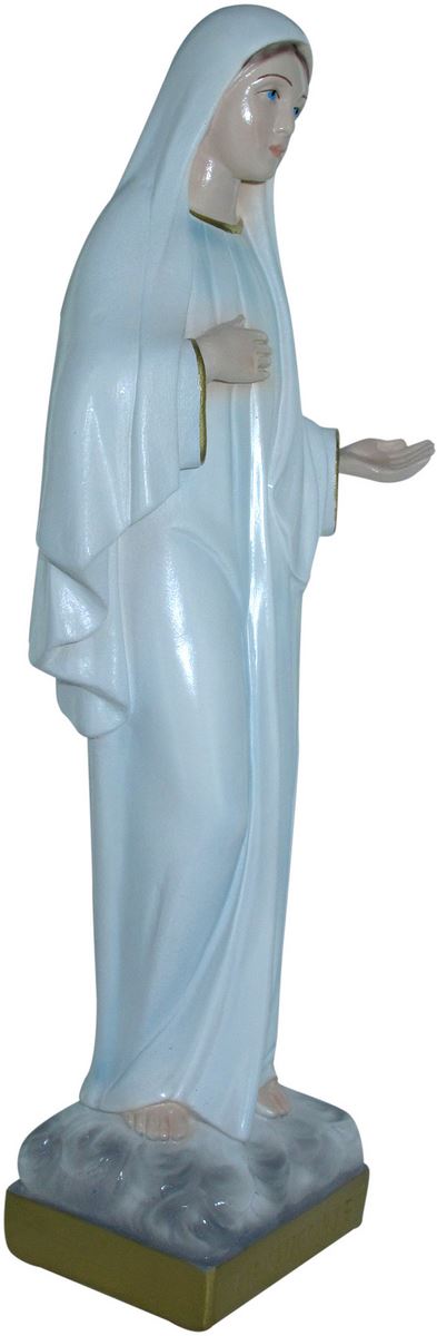 statua madonna di medjugorje in gesso madreperlato dipinta a mano - 30 cm