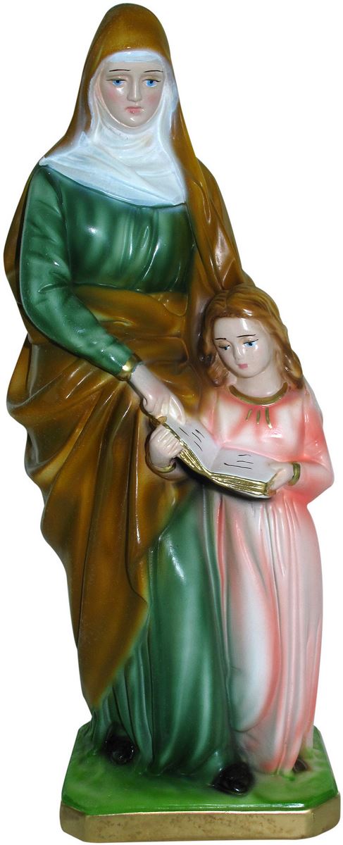 statua santa anna in gesso madreperlato dipinta a mano - 30 cm