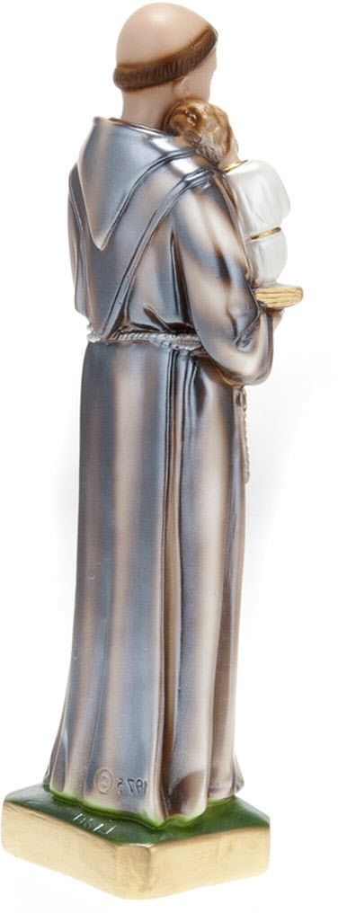 statua sant antonio in gesso madreperlato dipinta a mano - 30 cm