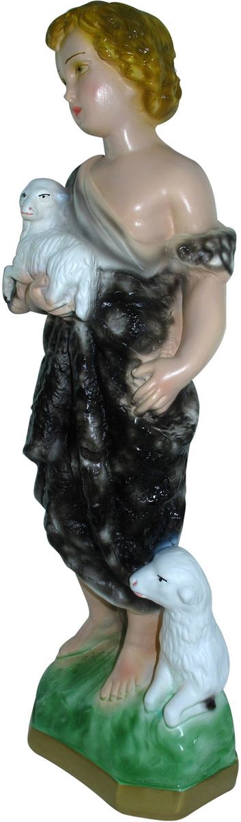 statua san giovanni battista in gesso madreperlato dipinta a mano - 30 cm