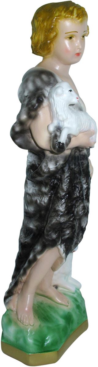 statua san giovanni battista in gesso madreperlato dipinta a mano - 30 cm