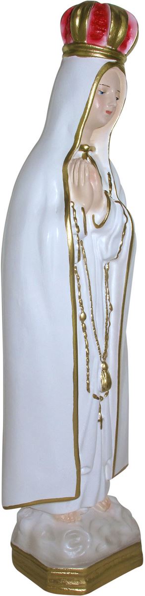 statua madonna di fátima in gesso madreperlato dipinta a mano - 36 cm circa