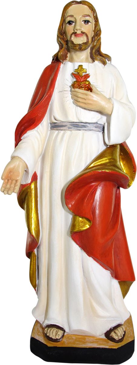 statua del sacro cuore di gesù da 12 cm in confezione regalo con segnalibro in versione spagnolo