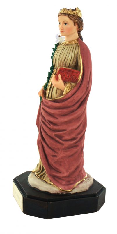 ferrari & arrighetti statua di santa giustina da 12 cm in confezione regalo con segnalibro, statuetta personaggio religioso con scatola regalo decorativa, testi in it/en/de/fr