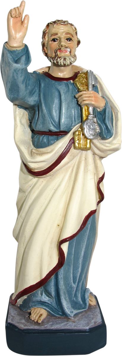 statua di san pietro da 12 cm in confezione regalo con segnalibro in versione francese