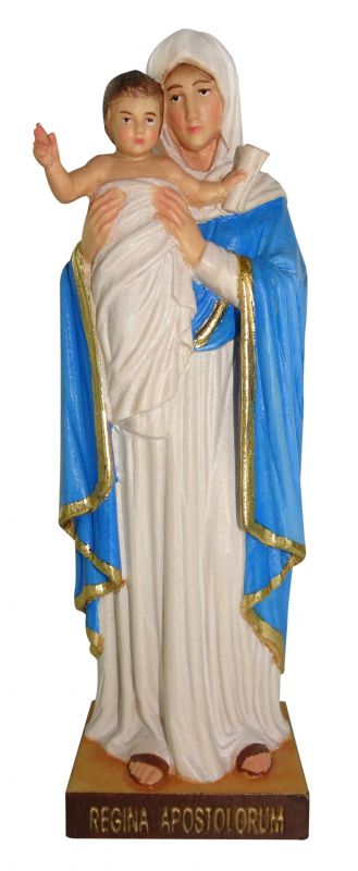 ferrari & arrighetti statua della madonna regina apostolorum da 15 cm in confezione regalo con segnalibro, statuetta personaggio religioso con scatola regalo decorativa