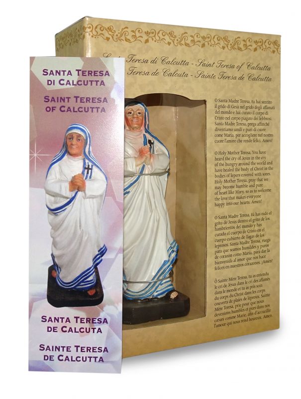 Statua Di Santa Madre Teresa Calcutta Da 12 Cm In Confezione Regalo Con Segnalibro It En Es Fr Statue