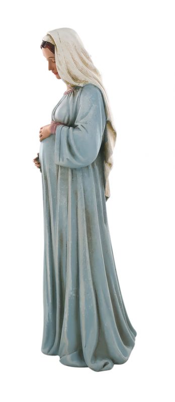 ferrari & arrighetti statuetta della madonna gestante, piccola statua di maria incinta, idea regalo per devoti alla madonna, resina, multicolore, 20 x 7 x 6,5 cm