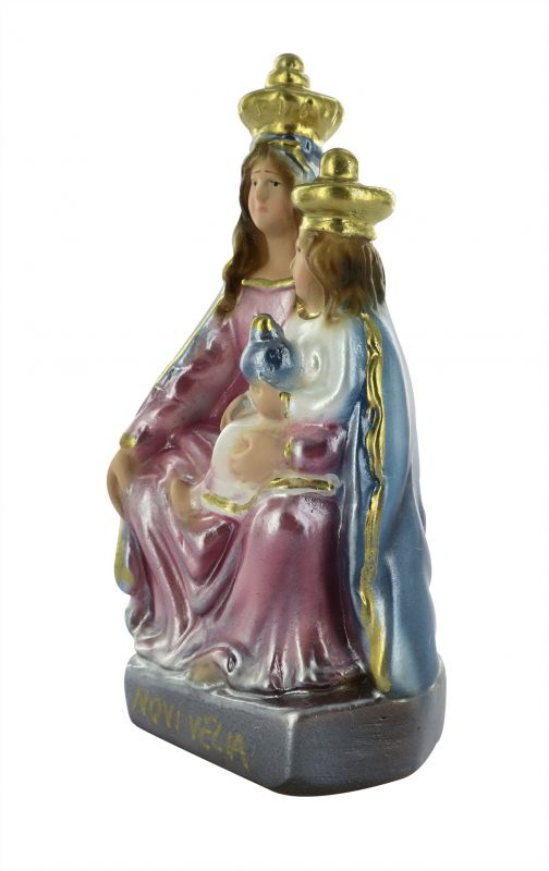 statua madonna novi velia in gesso madreperlato dipinta a mano - 12 cm