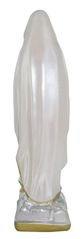statua madonna di lourdes in gesso madreperlato dipinta a mano - 15 cm