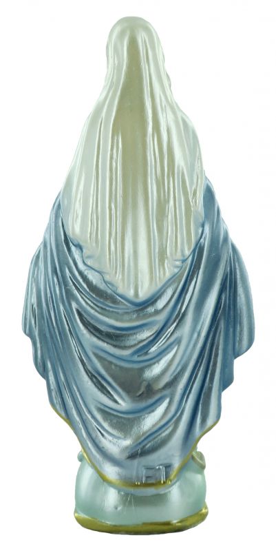 statua madonna miracolosa in gesso madreperlato dipinta a mano - 15 cm