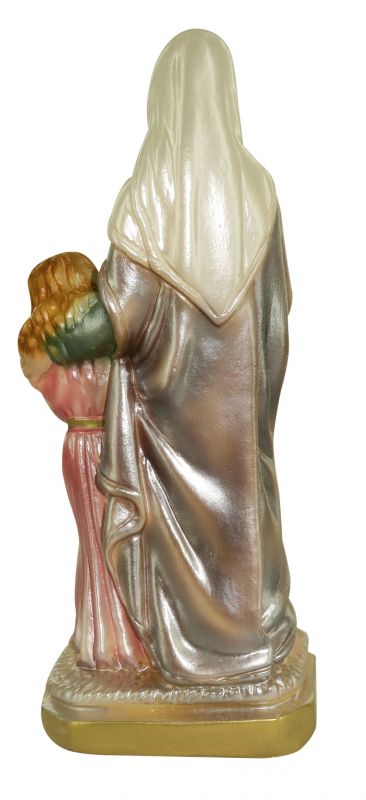 statua sant'anna in gesso madreperlato dipinta a mano - circa 15 cm