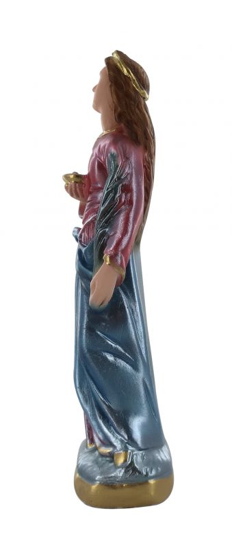 statua santa lucia in gesso madreperlato dipinta a mano - 15 cm
