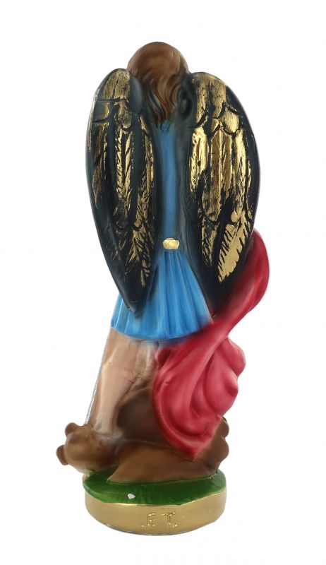 statua san michele in gesso dipinta a mano - 15 cm