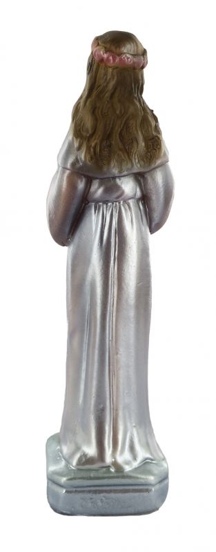 statua santa rosalia in gesso madreperlato dipinta a mano - 15 cm