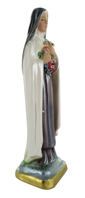 statua santa teresa di lisieux in gesso madreperlato dipinta a mano - 15 cm