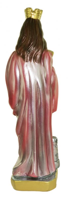 statua santa barbara in gesso madreperlato dipinta a mano - 20 cm