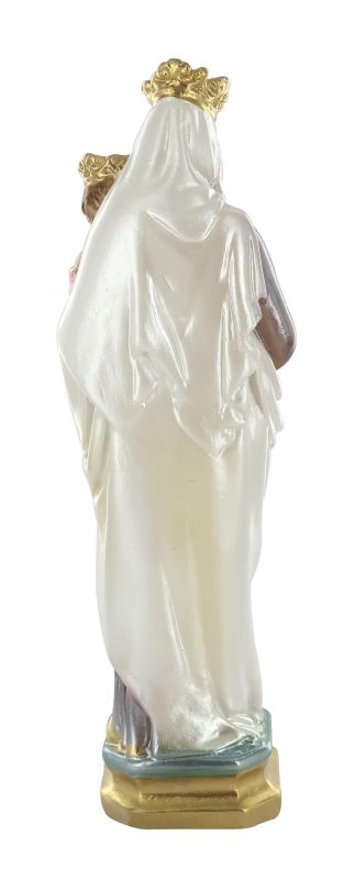statua madonna del carmine in gesso madreperlato dipinta a mano - circa 20 cm
