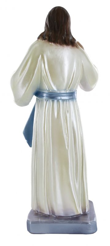 statua gesù misericordioso in gesso madreperlato dipinta a mano - 20 cm