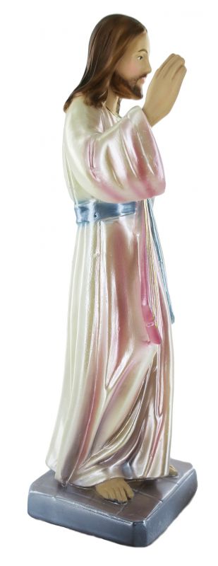 statua gesù misericordioso in gesso madreperlato dipinta a mano - 20 cm