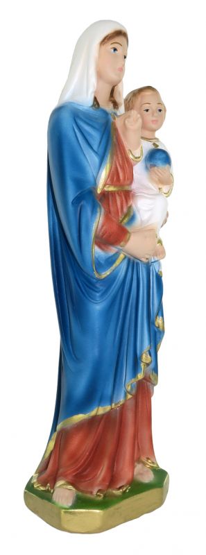 statua madonna con bambino in gesso dipinta a mano - 20 cm