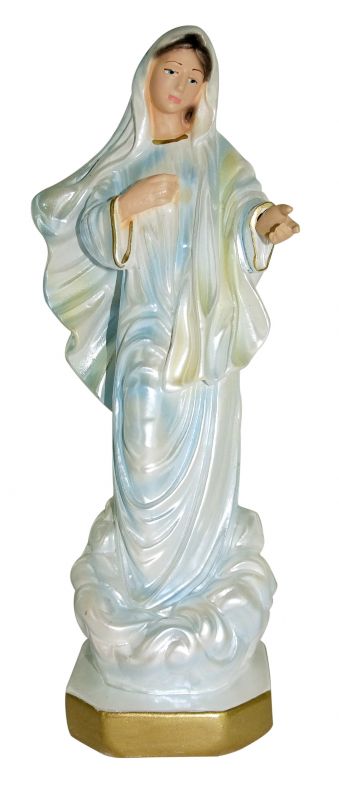 Statua della Madonna di Medjugorje in resina occhi dipinti 60 cm 