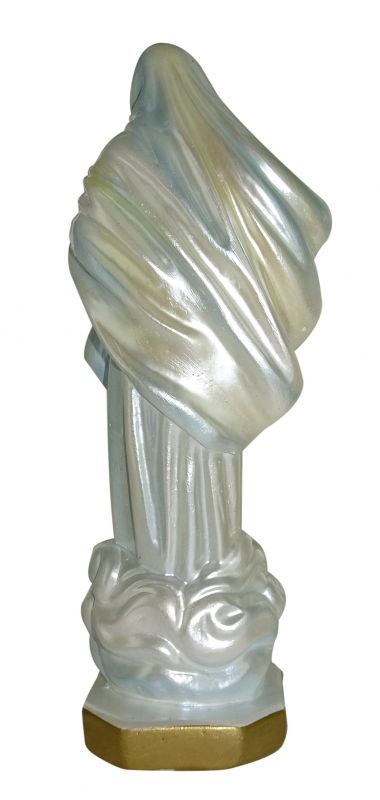 statua madonna di medjugorje in gesso madreperlato dipinta a mano - 20 cm