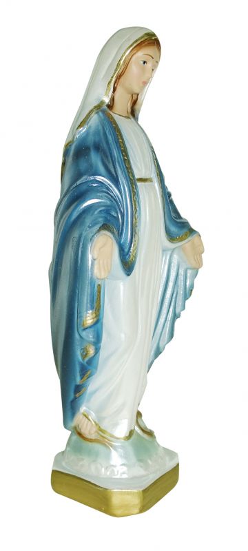 statua madonna miracolosa in gesso madreperlato dipinta a mano - 20 cm