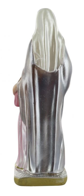 statua sant'anna in gesso madreperlato dipinta a mano - 20 cm